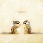 シマリスの絵　赤ちゃんシマリスのイラスト　エゾシマリス　 Chipmunk illust