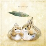 ニホンモモンガのイラスト　Pteromys momonga