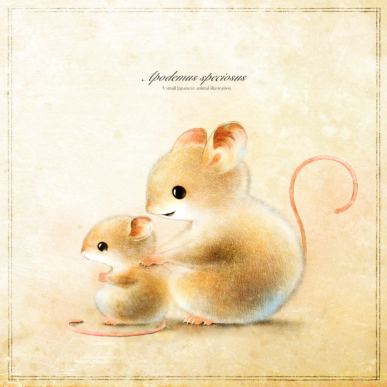 アカネズミのこどものイラスト　MouseIllust